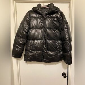 Two by Vince Camuto Shiny Black Puffer Jacket